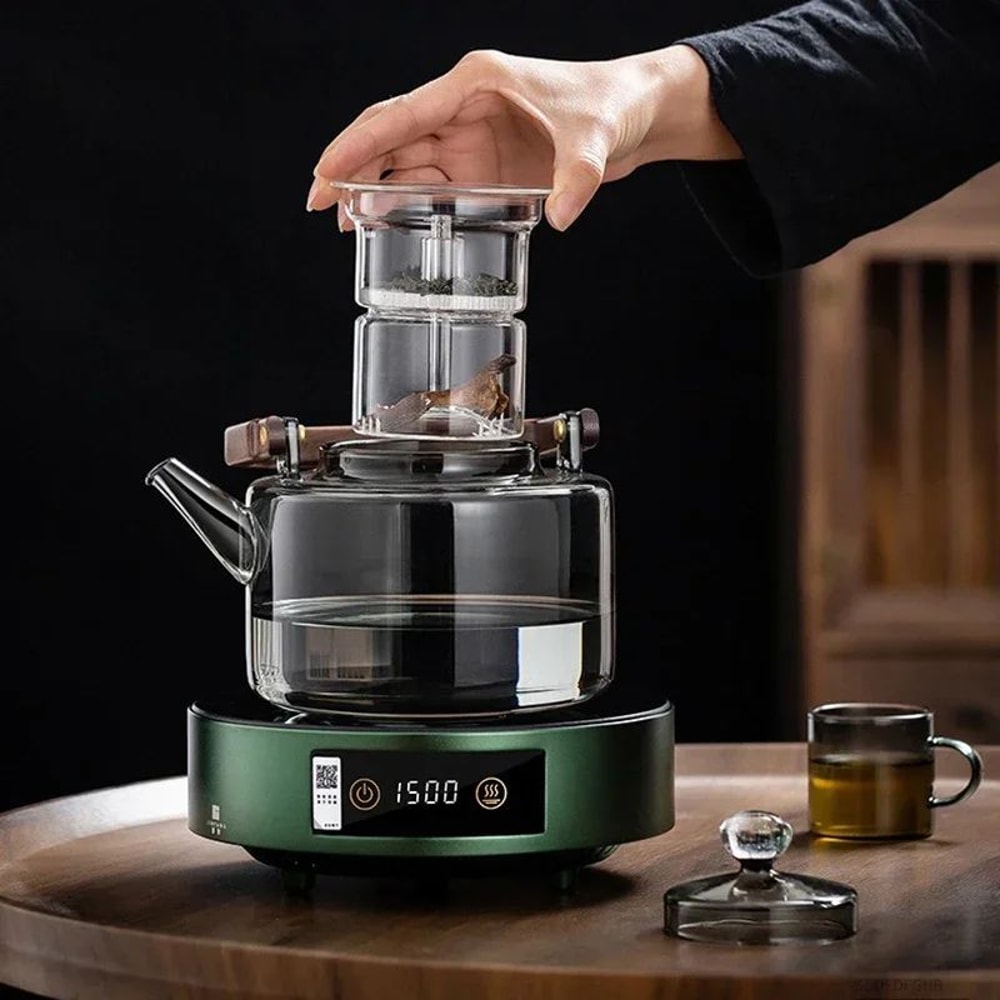 HeatResistant Glass Teapot With Infuser Integrated Steaming Boiling Kettle For Home And Office 2
