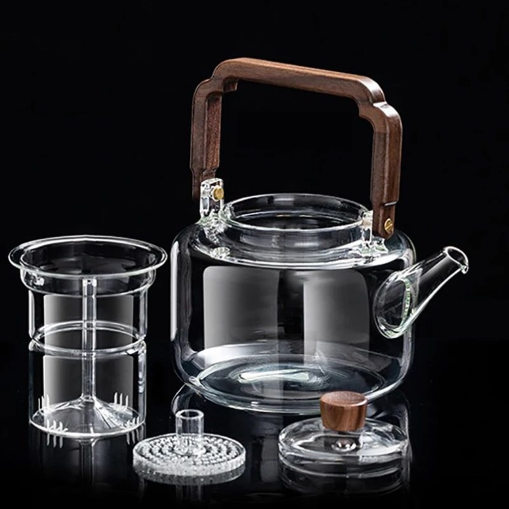 HeatResistant Glass Teapot With Infuser Integrated Steaming Boiling Kettle For Home And Office 3