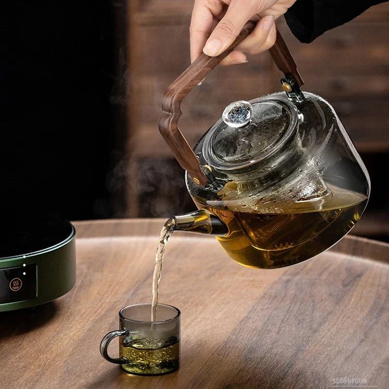HeatResistant Glass Teapot With Infuser Integrated Steaming Boiling Kettle For Home And Office 5
