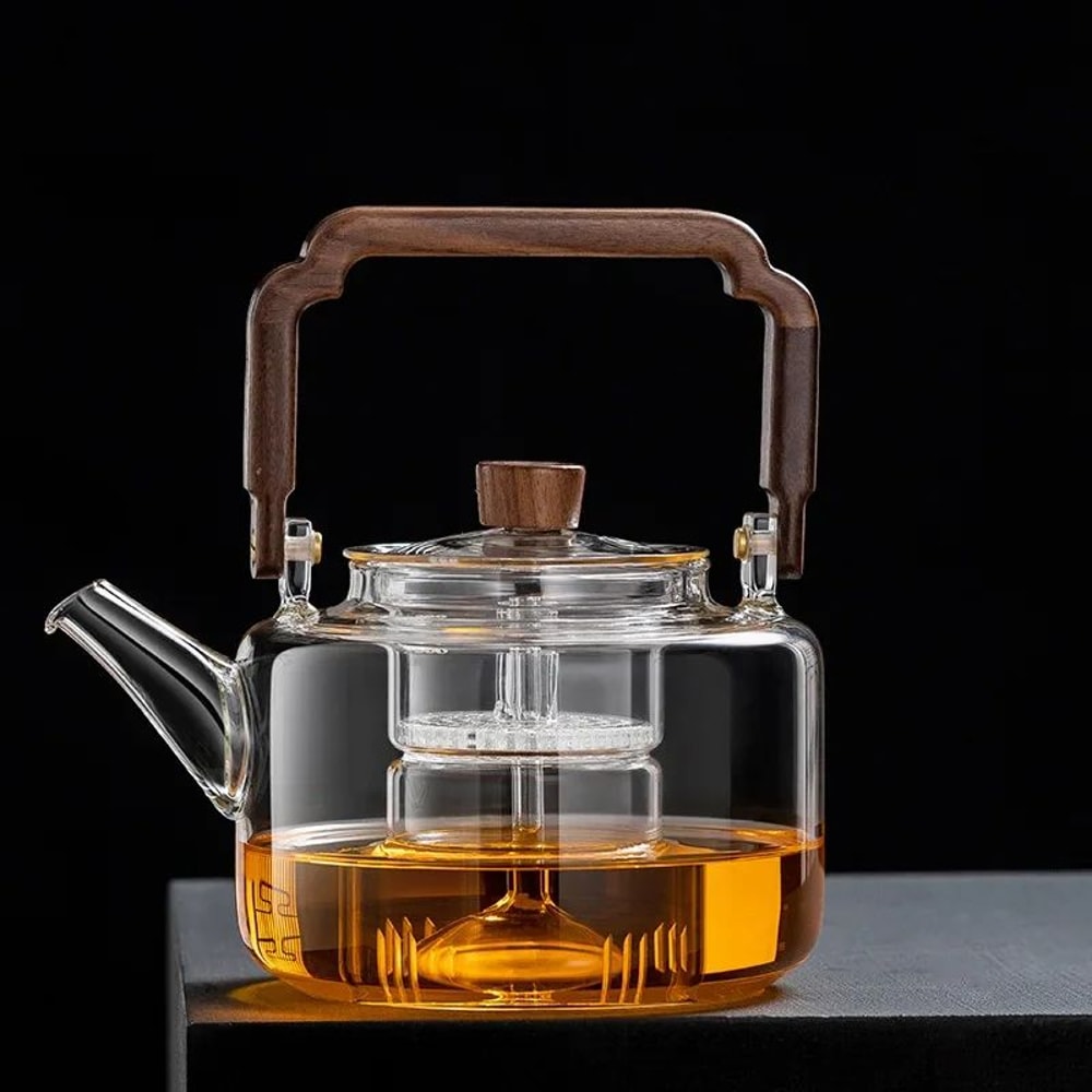 HeatResistant Glass Teapot With Infuser Integrated Steaming Boiling Kettle For Home And Office 6