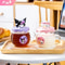 Sanrio Hello Kitty Kuromi HoneyCan Shaped 420ML Glass Cup With Silicone Lid Cute Kids Water Drin 0