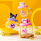 Sanrio Hello Kitty Kuromi HoneyCan Shaped 420ML Glass Cup With Silicone Lid Cute Kids Water Drin 4