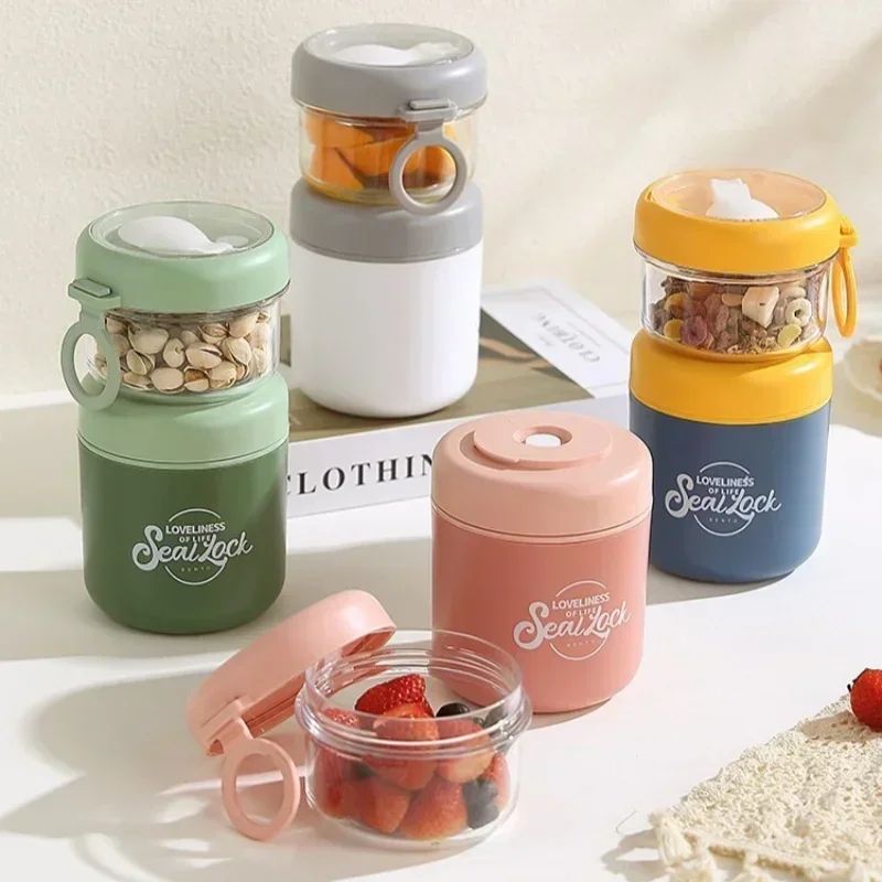 Stainless Steel Insulated Soup Thermos Cup With Spoon Leakproof Oatmeal Lunch Food Jar 1