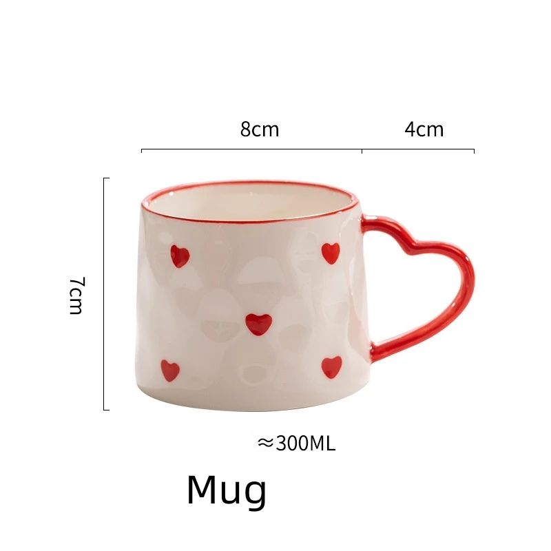HandPainted Ceramic Heart Handle Mug 201300ml Romantic Love Coffee Tea Cup 9