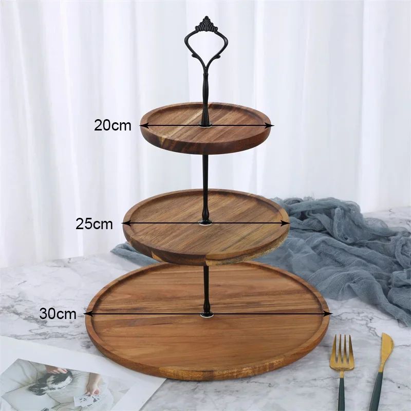 Removable 23 Layer Wooden Cake Stand Tiered Dessert Display Tray 9