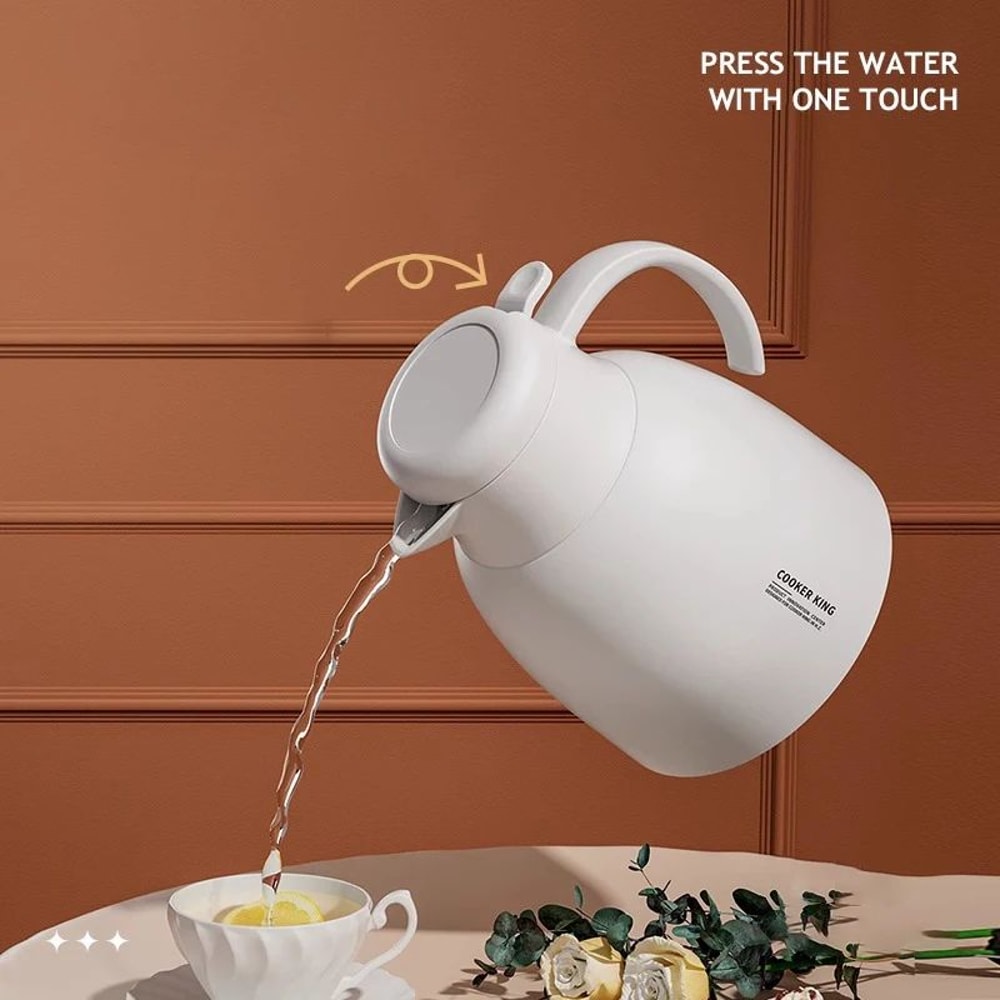 COOKER KING 1500ML Glass Thermal Kettle Portable Insulated Water Pot For Hot Cold Drinks 4