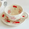 HandPainted Ceramic Coffee Cup With Saucer Set Cute Tea Cup For Cozy Breakfasts 7