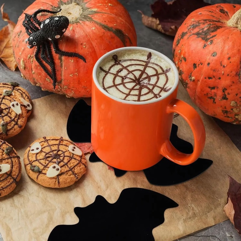 Creative Felt Bat Halloween Table Mat Halloween Table Mat NonSlip HeatResistant Decor For Spooky D 1