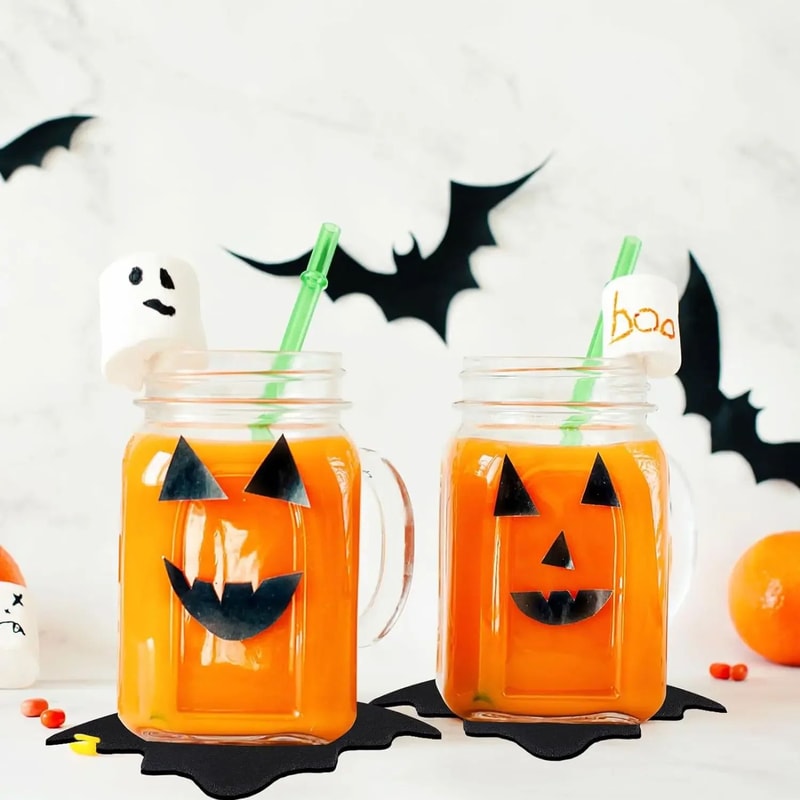 Creative Felt Bat Halloween Table Mat Halloween Table Mat NonSlip HeatResistant Decor For Spooky D 3