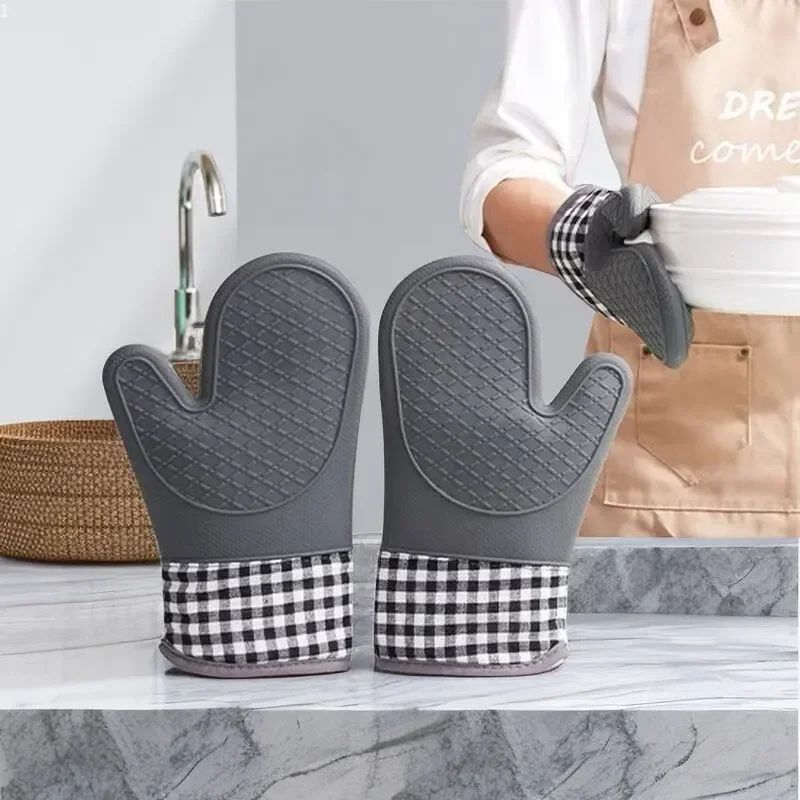 Silicone Insulated Oven Gloves Heat Resistant NonSlip Grip Thick AntiScald Protection 1