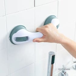 ultragrip dual-lock suction shower grab bar - portable bathroom safety handle