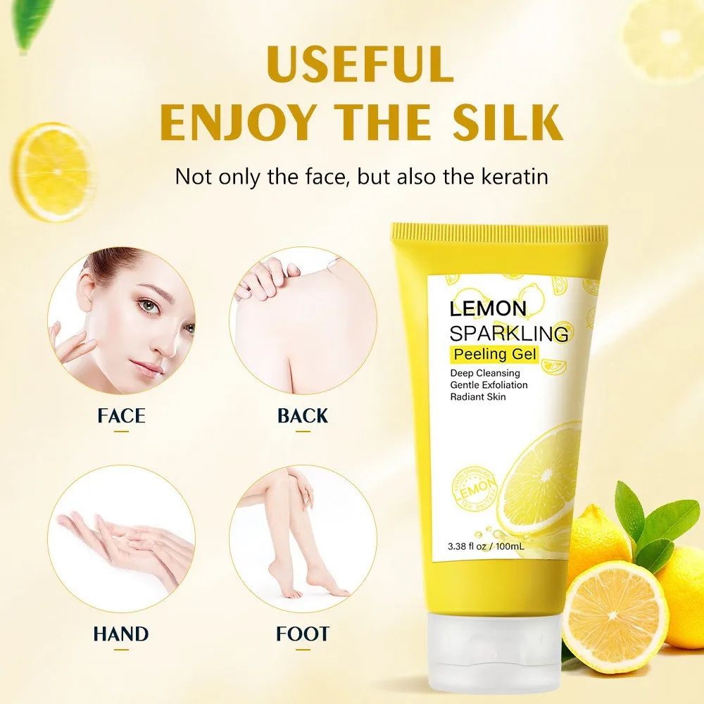 Lemon Sparkling Peeling Gel Face Exfoliator Brightening Dead Skin Remover For Smooth Clear Skin 2