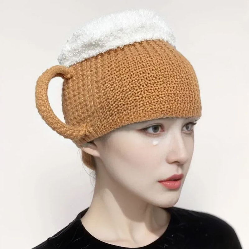 Beer Mug Hat Funny Beer Hat Novelty Beanie For Winter 6