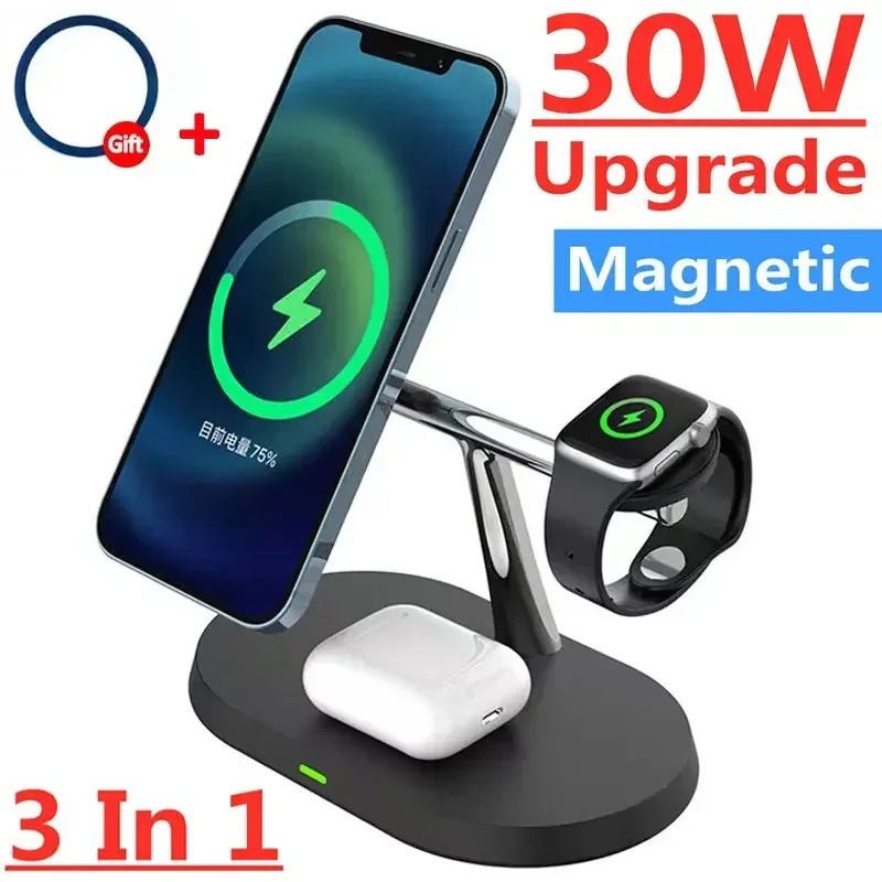 Baseus Qi2 3in1 Magnetic Wireless Charging Station Stand 15W With Cooling 1