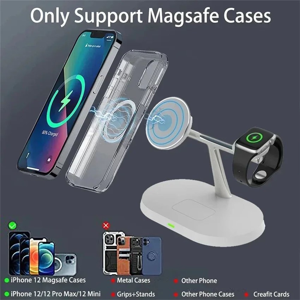 Baseus Qi2 3in1 Magnetic Wireless Charging Station Stand 15W With Cooling 2
