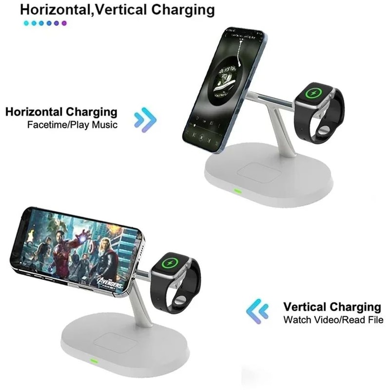 Baseus Qi2 3in1 Magnetic Wireless Charging Station Stand 15W With Cooling 3