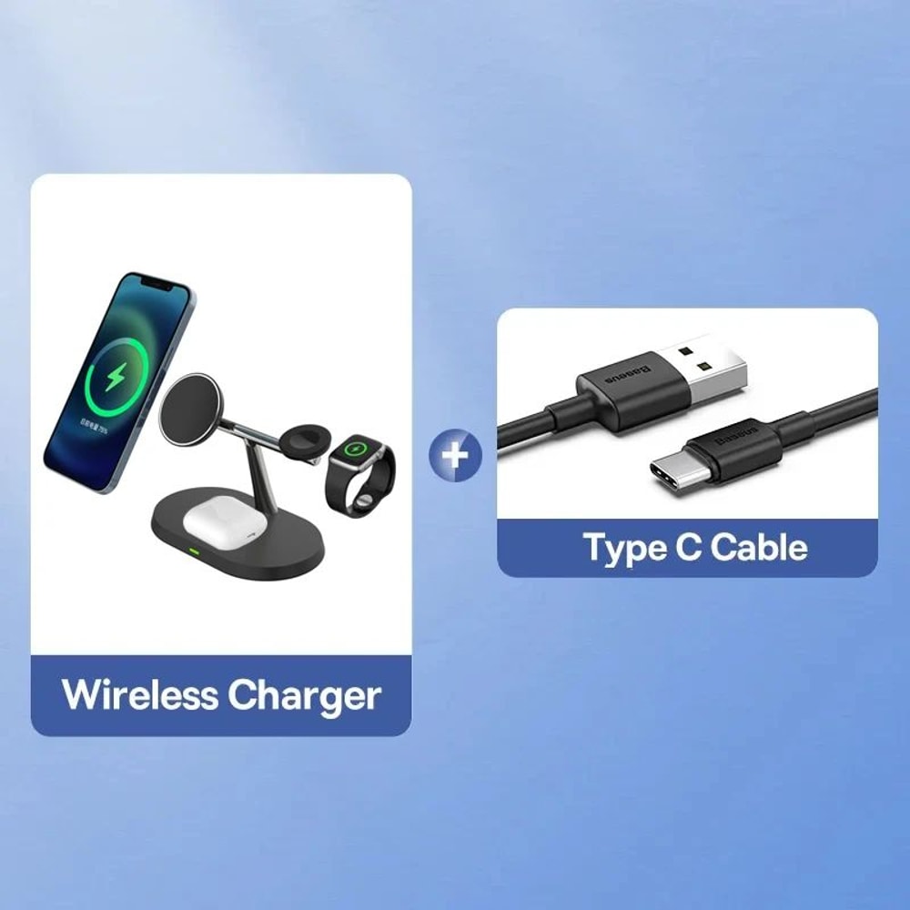 Baseus Qi2 3in1 Magnetic Wireless Charging Station Stand 15W With Cooling 7