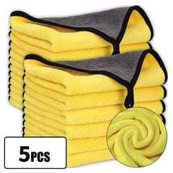 ultra-absorbent microfiber car drying towel, hemmed car wash towel, detailing cloth (11.8x11.8 in / 11.8x23.6 in)
