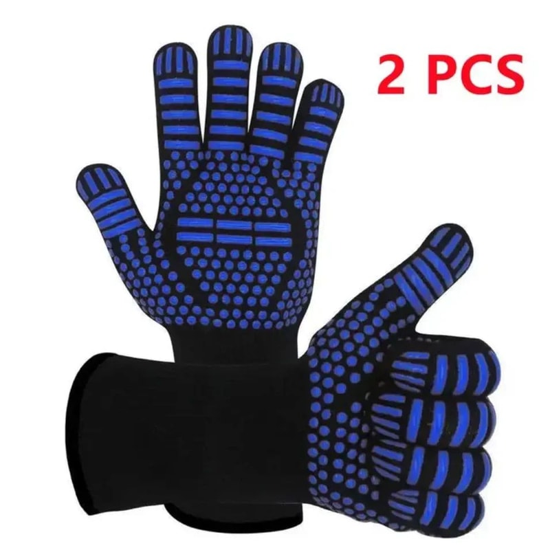 1472F Heat Resistant Gloves For Grilling And Baking NonSlip Silicone BBQ Gloves 6