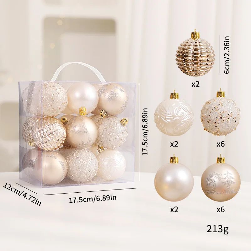 Premium Flocked Christmas Ball Ornaments Elegant Christmas Tree Decorations Window Display Orname 9