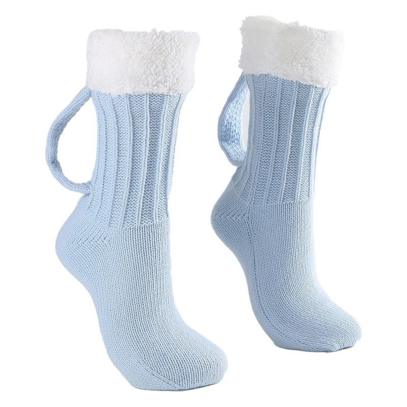 Beer Mug Socks 3D Knit Warm Floor Socks Funny MidCalf Cozy Gift Pair 0