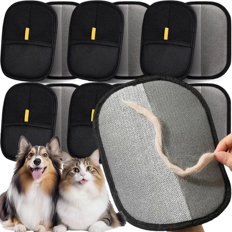 Premium Pet Hair Remover Gloves Deshedding Brush Glove Kit AllSurface Pet Grooming Gloves For Cat 0