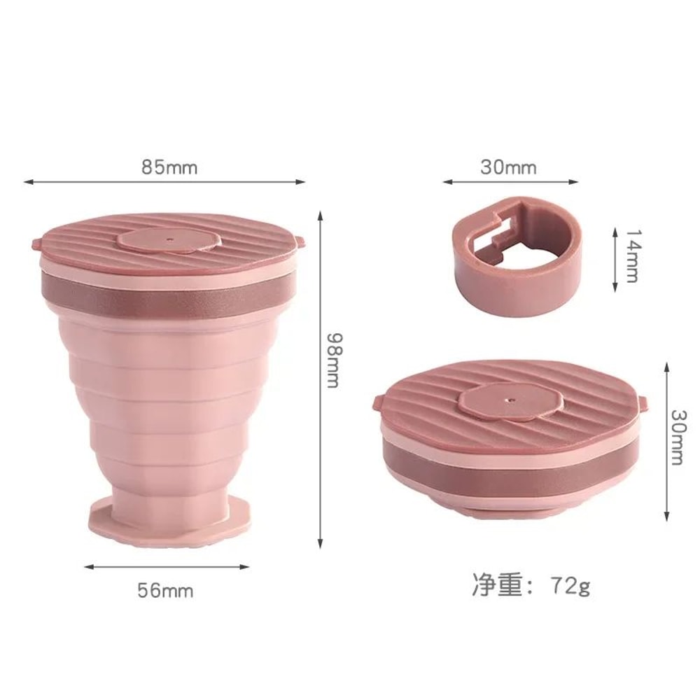 Collapsible Silicone Cup With Lid Foldable Travel Cup For Coffee Water Mouthwash 5