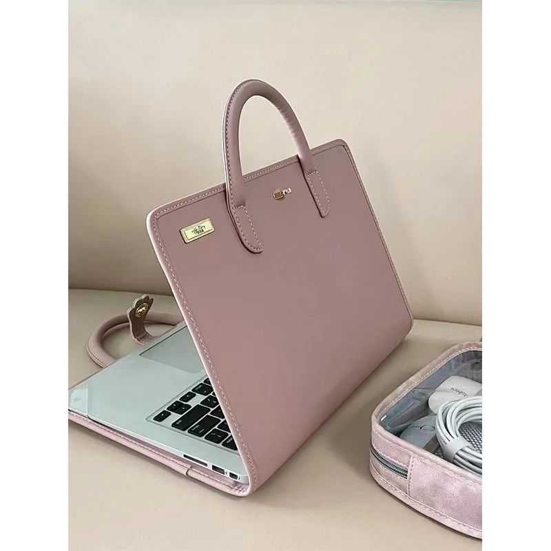 BlushGuard Pink Laptop Bag Protective Sleeve Handbag With Handle 0