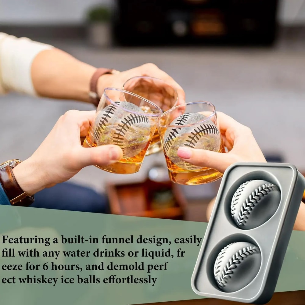 Hockey Baseball Silicone Ice Mold Set For Cocktails Hockey Puck Ice Mold Baseball Ice Cube Tray 1