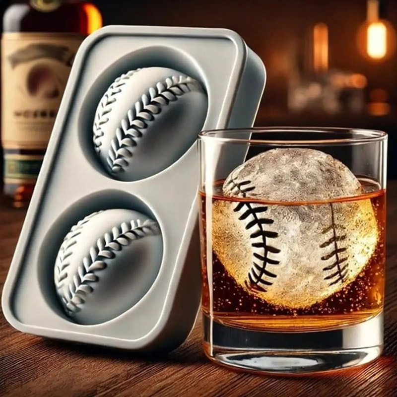 Hockey Baseball Silicone Ice Mold Set For Cocktails Hockey Puck Ice Mold Baseball Ice Cube Tray 2