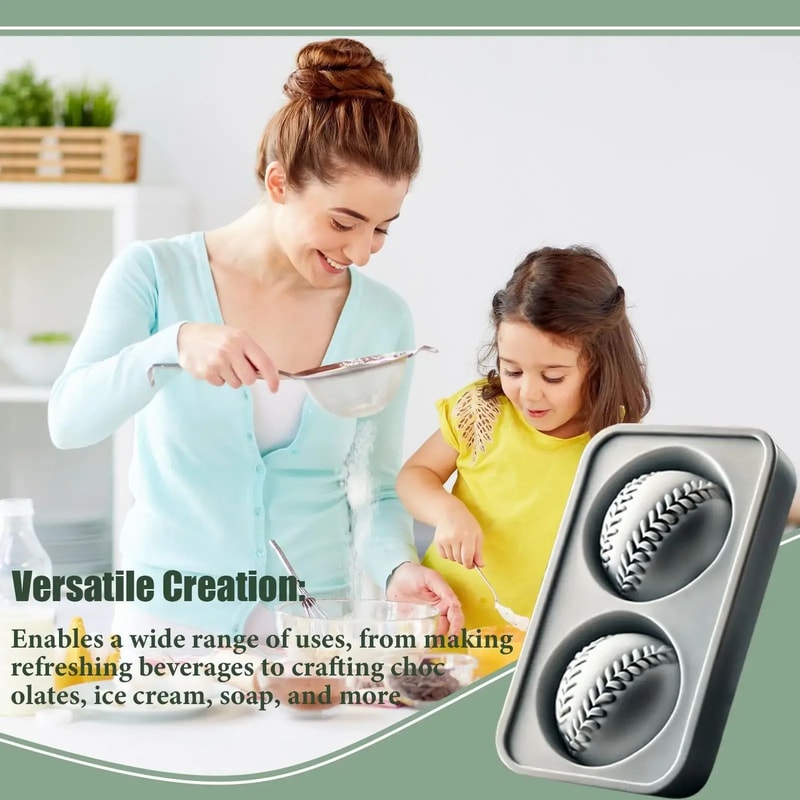 Hockey Baseball Silicone Ice Mold Set For Cocktails Hockey Puck Ice Mold Baseball Ice Cube Tray 4