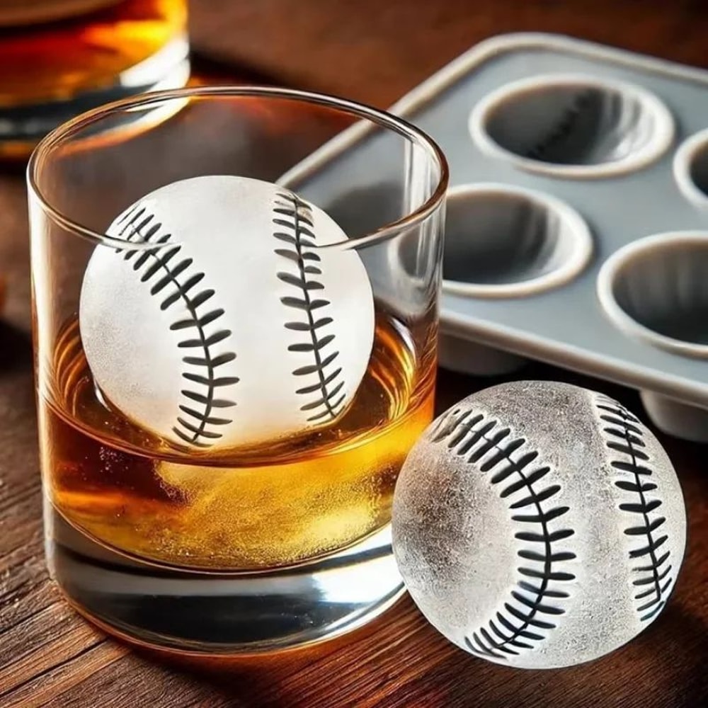 Hockey Baseball Silicone Ice Mold Set For Cocktails Hockey Puck Ice Mold Baseball Ice Cube Tray 6
