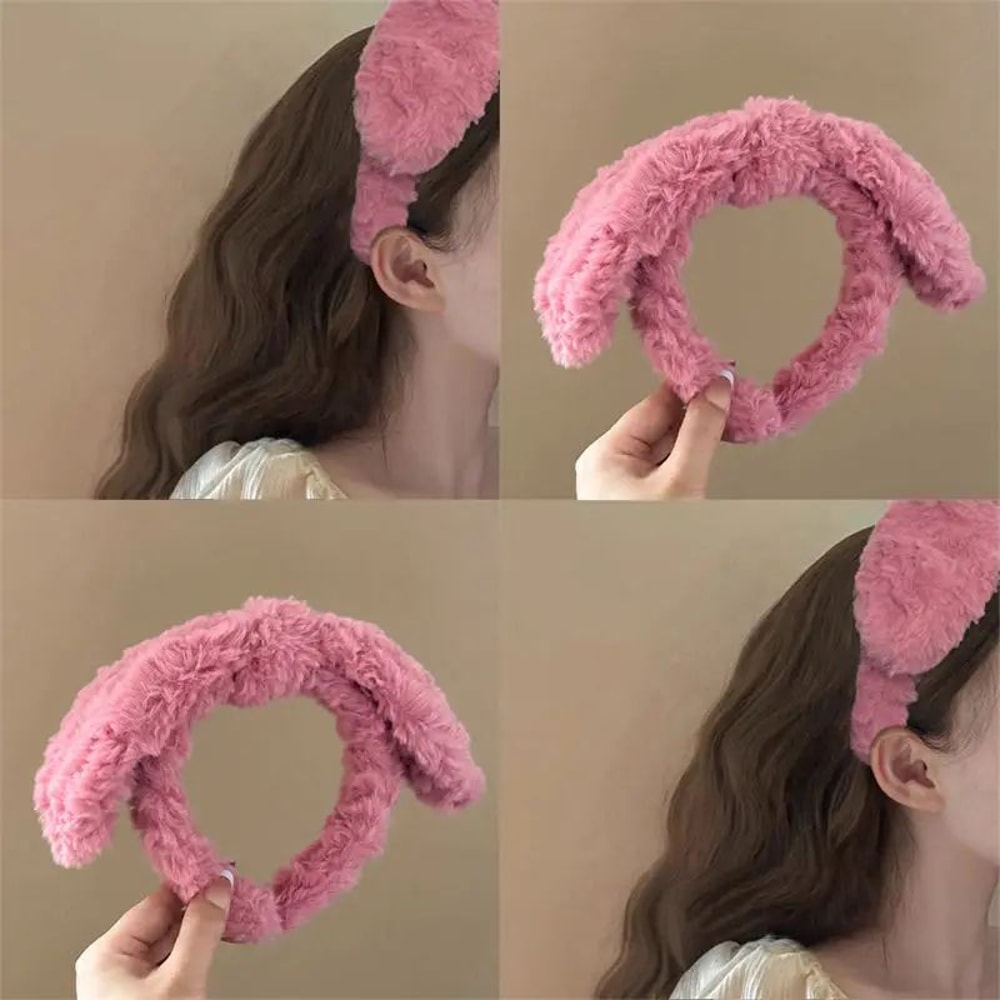 Plush Hairband Rabbit Ear Spa Headband For Face Wash And Makeup 0