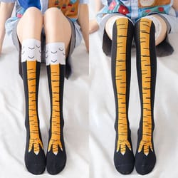 chicken paw funny over knee stockings – thin stretch thigh high socks for cozy-cute style