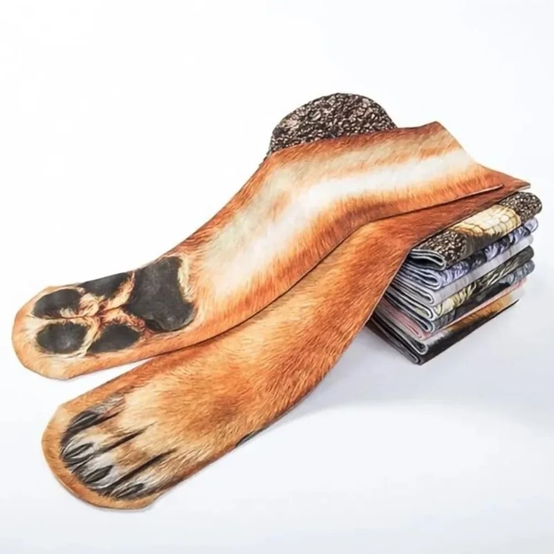 Unisex 3D Animal Paw Socks Crew Novelty Pair For Cosplay And Gag Gifts 1