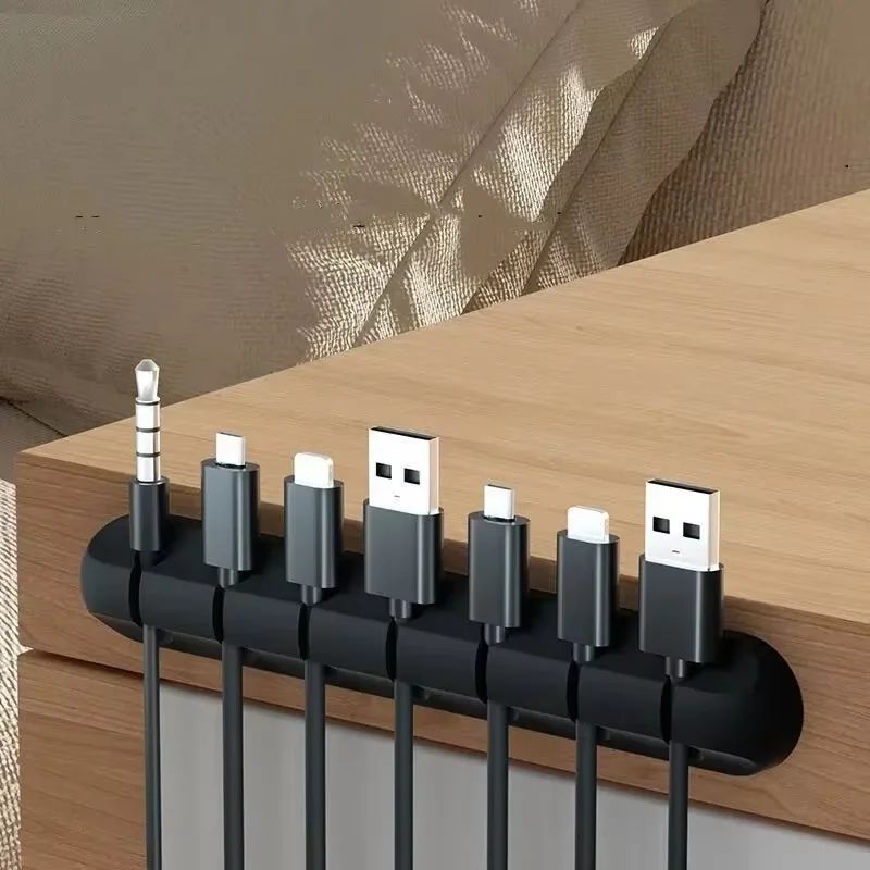 5 Or 7 Slot Silicone Cable Organizer Desk Cable Clips For Charging Cables 2