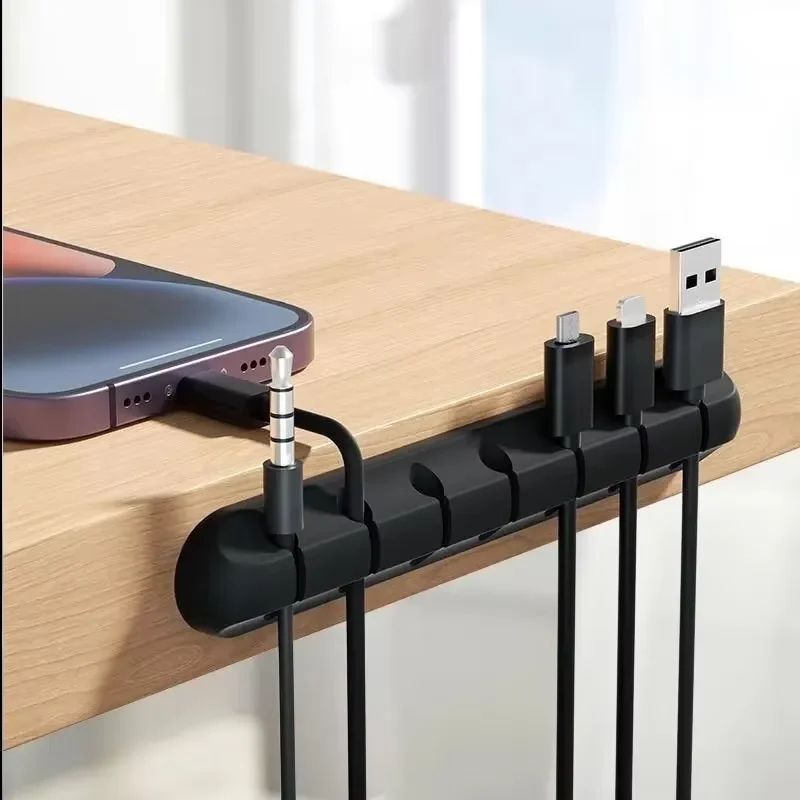 5 Or 7 Slot Silicone Cable Organizer Desk Cable Clips For Charging Cables 3