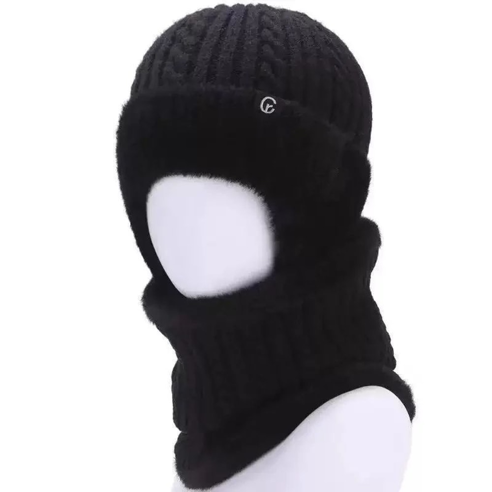 Mens Winter Hat With Visor Faux Fur Lined Knitted Bomber Cap With Earflaps 9