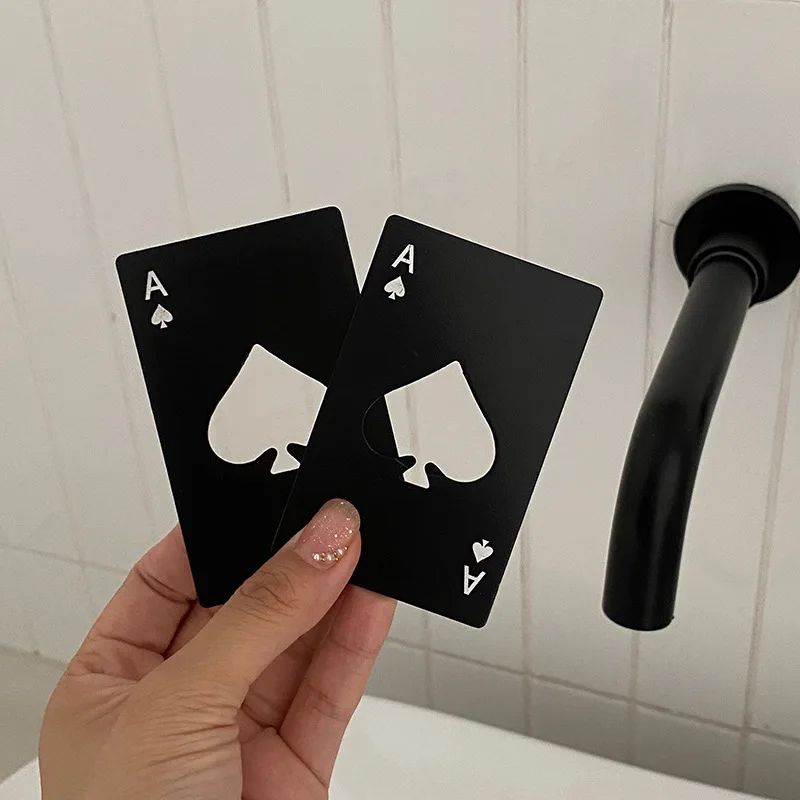 Personalized Ace Of Spades Credit Card Bottle Opener Stainless Steel Poker Card Opener 1