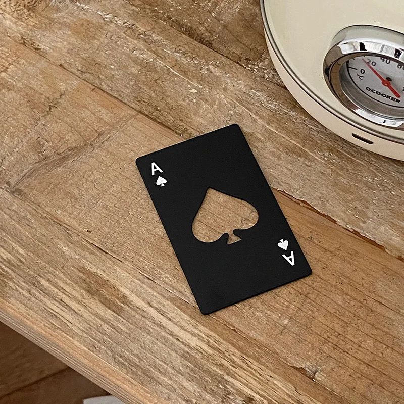Personalized Ace Of Spades Credit Card Bottle Opener Stainless Steel Poker Card Opener 4