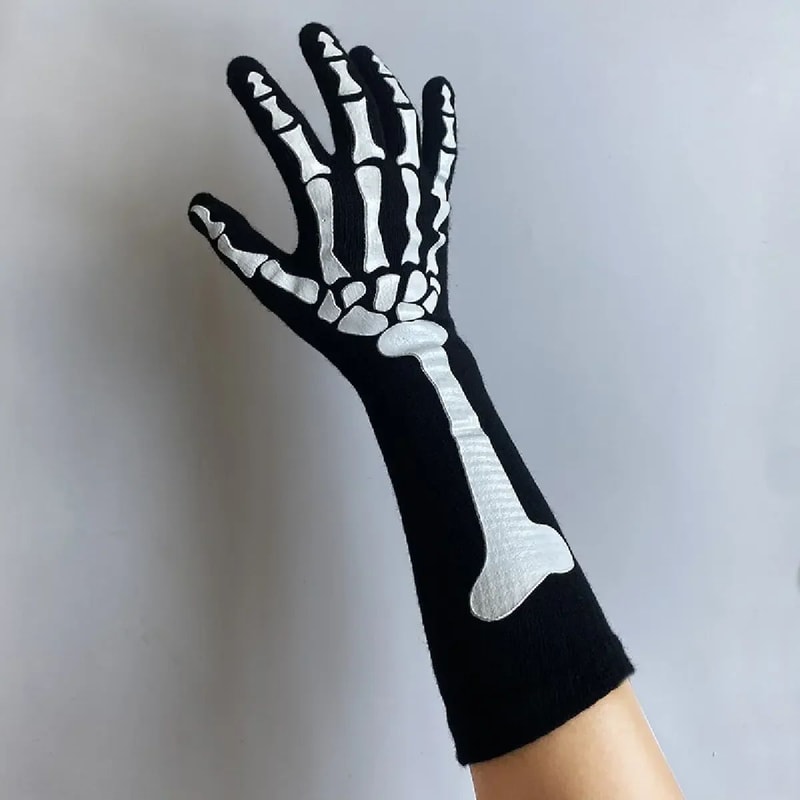 Long Skeleton Gloves For Halloween Costumes Skeleton Hand Gloves For Cosplay Parties 4