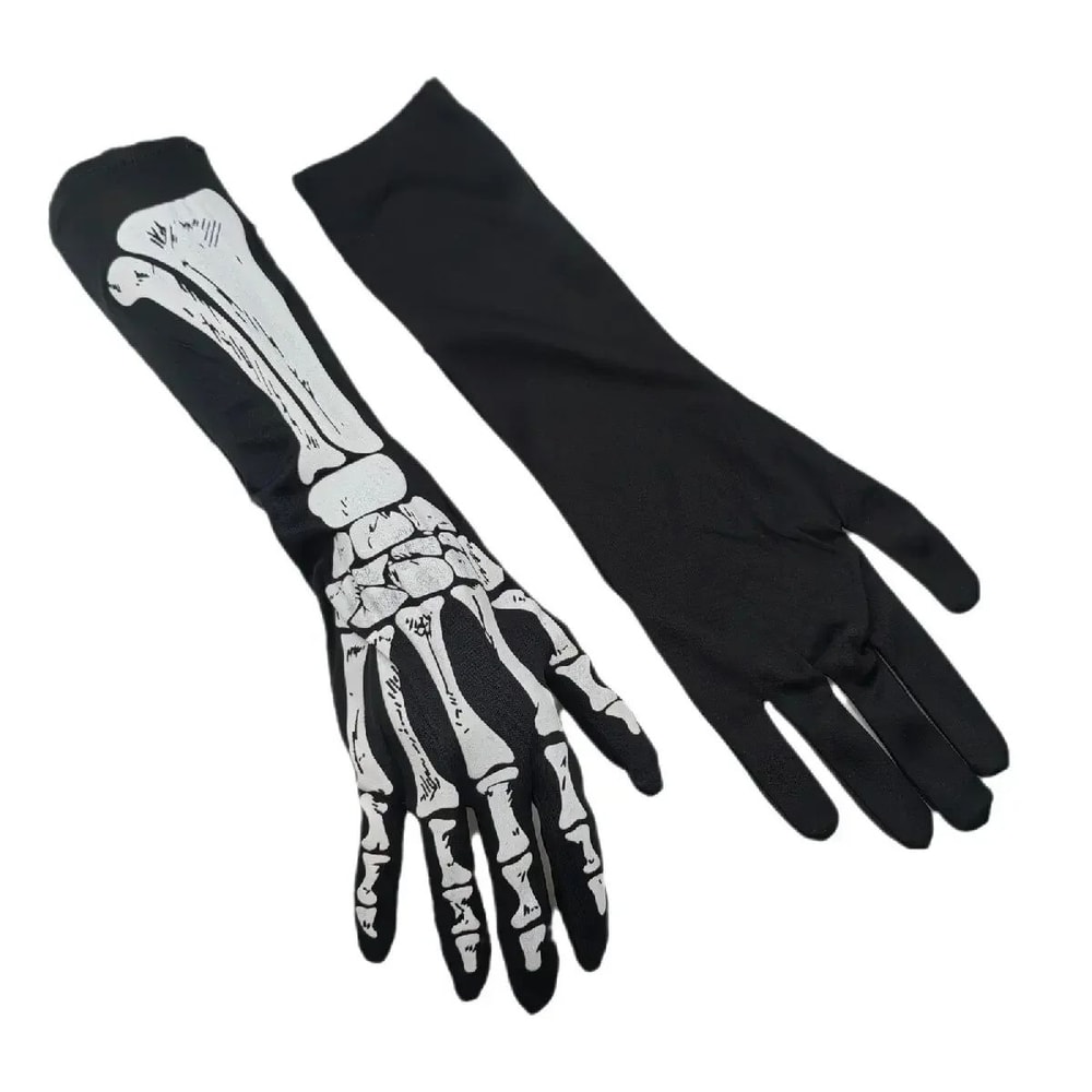 Long Skeleton Gloves For Halloween Costumes Skeleton Hand Gloves For Cosplay Parties 5