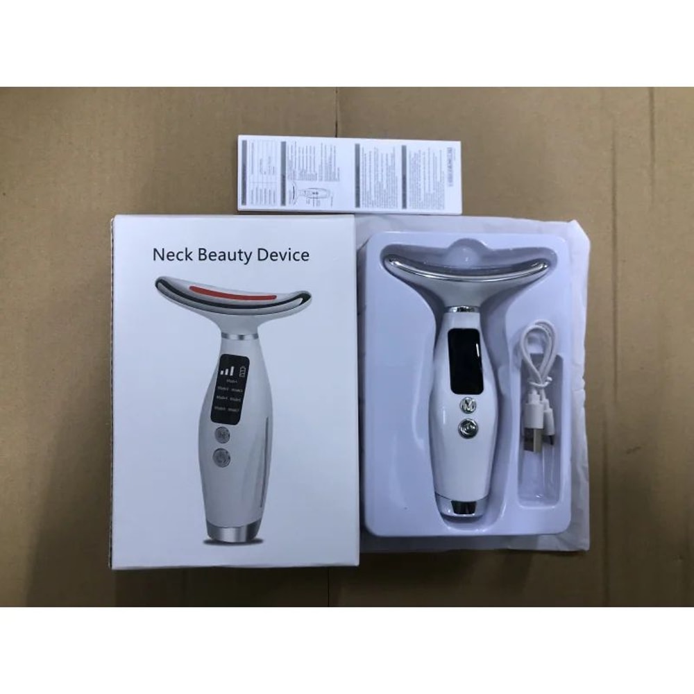 7Color LED Light Therapy Face Neck Massager With 3Level Vibration For Smoother FirmerLooking Skin 2