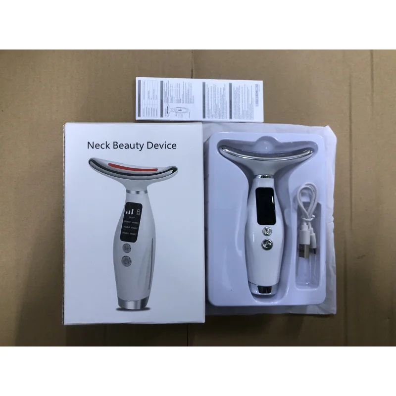 7Color LED Light Therapy Face Neck Massager With 3Level Vibration For Smoother FirmerLooking Skin 2