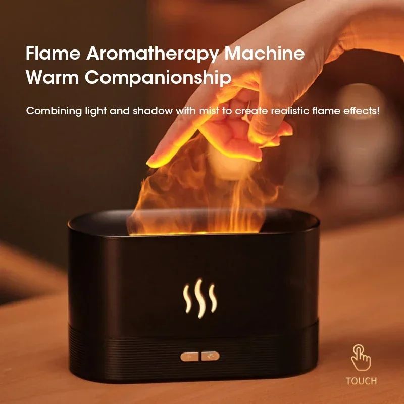 Flame Effect Aromatherapy Diffuser Ultrasonic Humidifier With LED Ambient Light 2