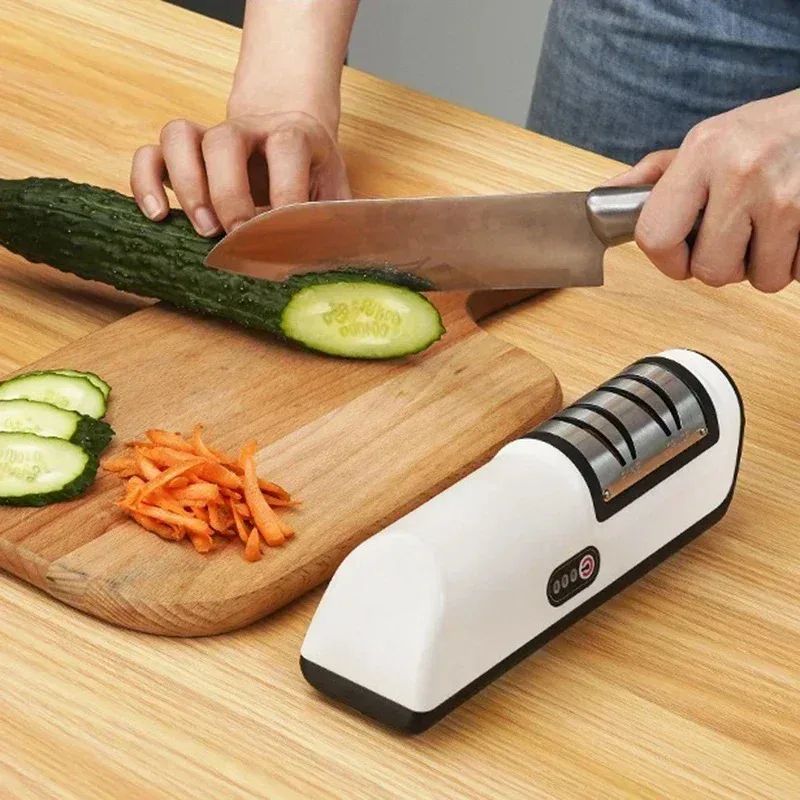 Multifunctional Electric Knife Sharpener With NonSlip Base Automatic Quick Sharpening Tool 2