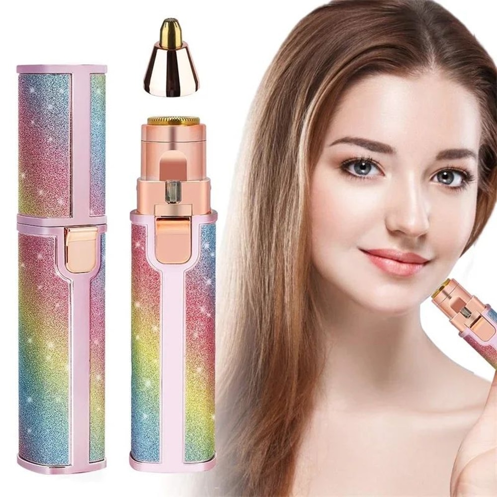2in1 Electric Eyebrow Trimmer With LED Light Painless Brow Shaper Facial Hair Remover 0