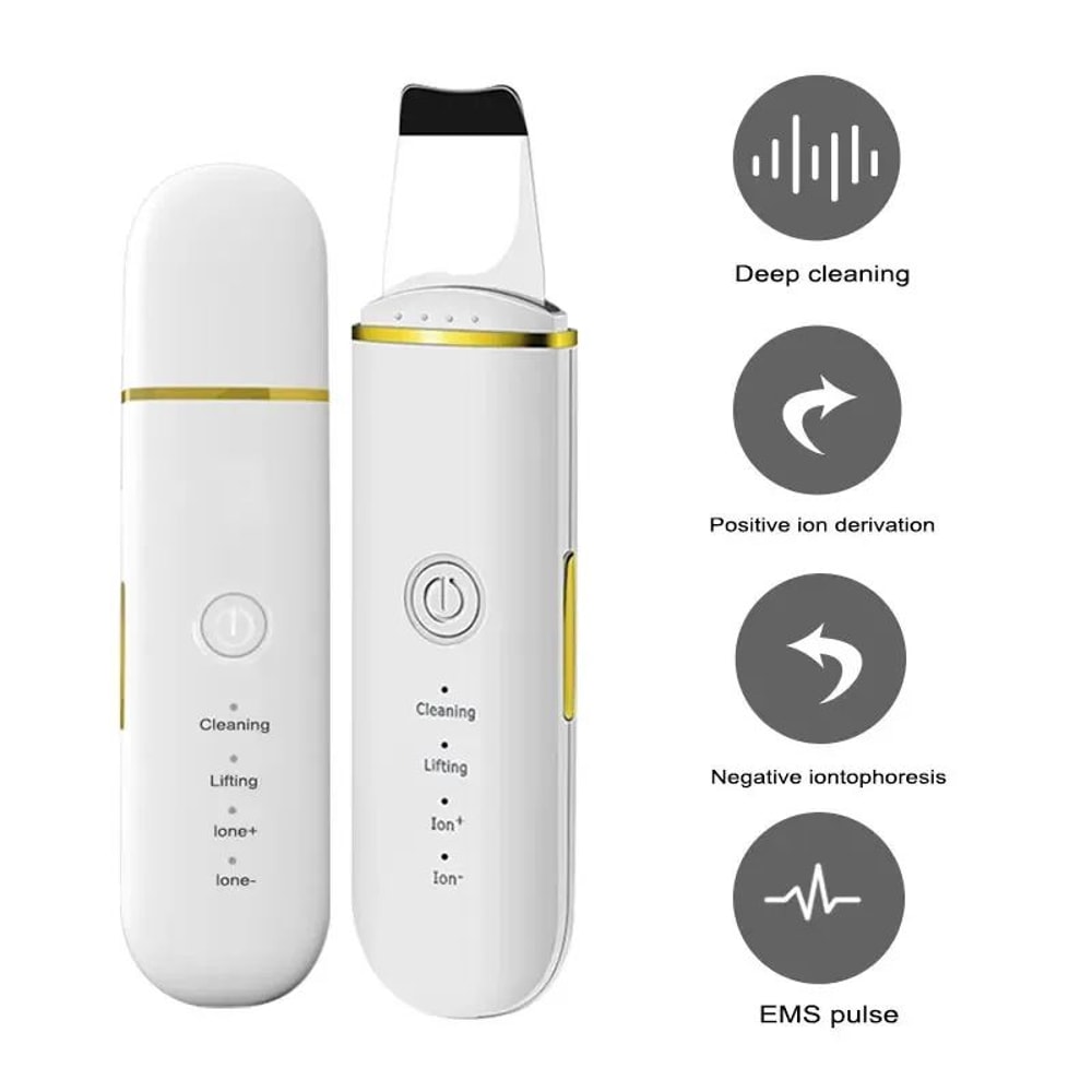 Ultrasonic Skin Scrubber Facial Spatula Blackhead Remover With Ion Cleansing Modes 1