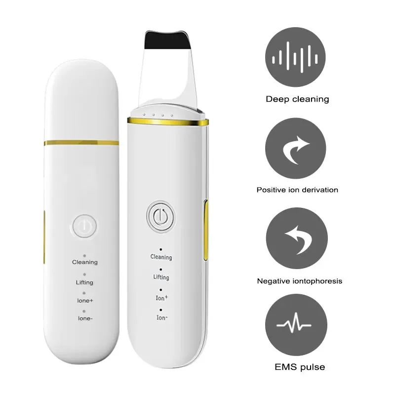Ultrasonic Skin Scrubber Facial Spatula Blackhead Remover With Ion Cleansing Modes 1