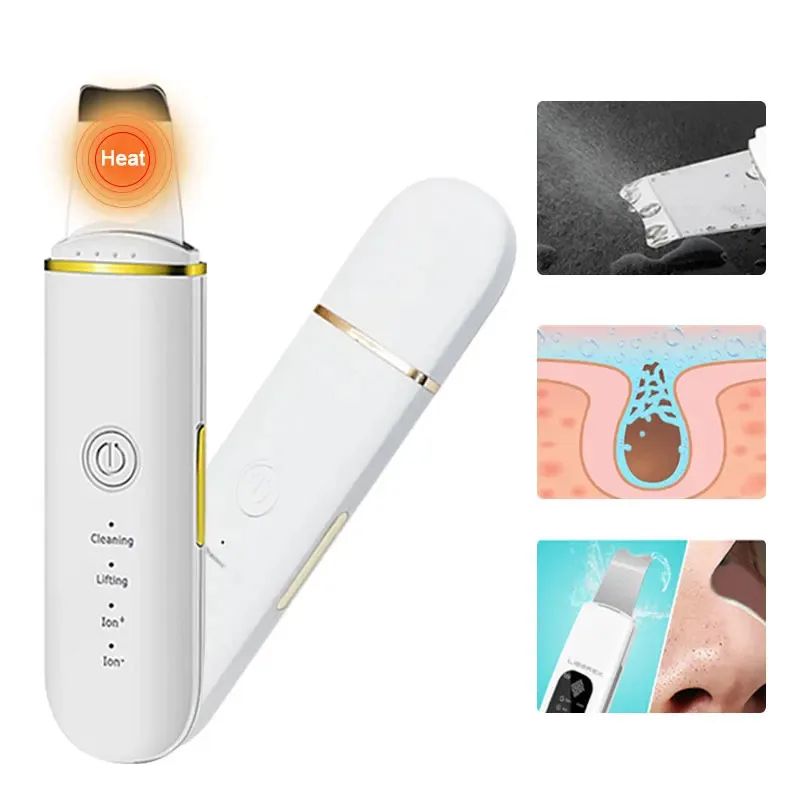 Ultrasonic Skin Scrubber Facial Spatula Blackhead Remover With Ion Cleansing Modes 2